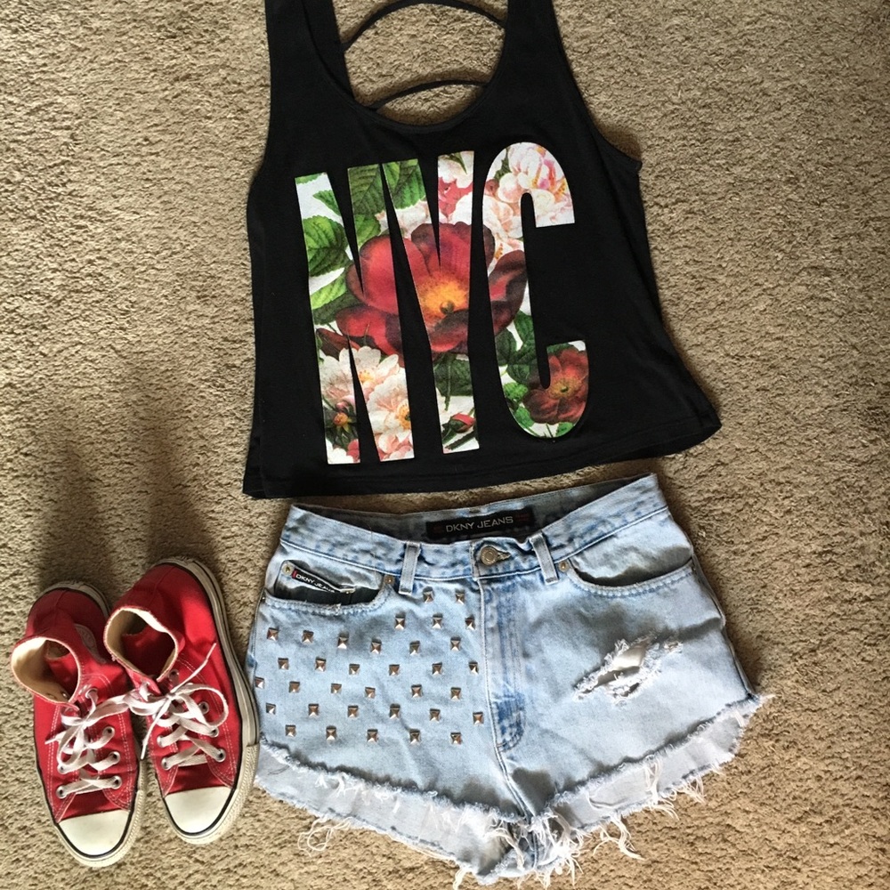 Vintage studded high waisted shorts!